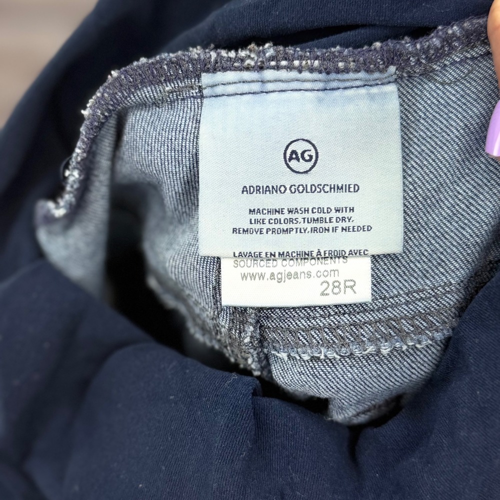 AG Adriano Goldschmied Maternity Skinny Jeans Dark Wash Full Belly Panel 28R - Picture 3 of 8